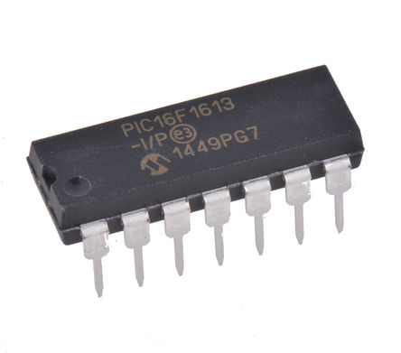 Microchip - PIC16F1613-I/P - PIC16F ϵ Microchip 8 bit PIC MCU PIC16F1613-I/P, 32MHz, 2048  ROM , 256 B RAM, PDIP-14		