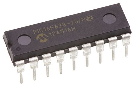 Microchip - PIC16F628-20/P - Microchip PIC16F ϵ 8 bit PIC MCU PIC16F628-20/P, 20MHz, 128 x 8 ֣2048 x 14  ROM , 224 B RAM, PDIP-18		