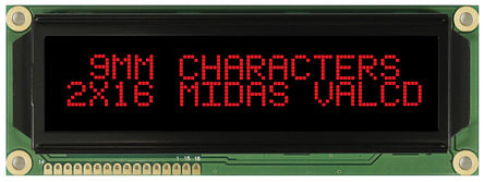 Midas - MC21609A12W-VNMLR - Midas MC21609 ϵ ͸ʽ ĸ LCD ɫʾ MC21609A12W-VNMLR, LED, 216ַ		