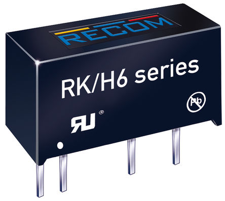Recom - RK-2405S/H6 - Recom RK ϵ 1W ʽֱ-ֱת RK-2405S/H6, 5V dc, 200mA, 4kVѹ, 78%Ч, 7 Pin SIPװ		
