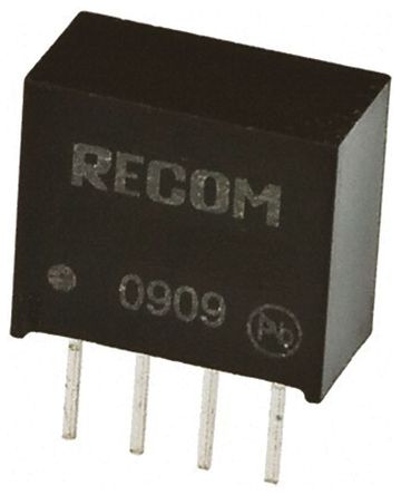 Recom - RO-3.305S/E - Recom RO ϵ 1W ʽֱ-ֱת RO-3.305S/E, 5V dc, 200mA, 1kV dcѹ, 83%Ч, SIPװ		