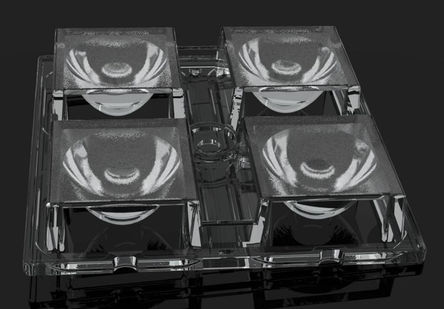 Ledil - C13239_HB-2X2-M-BLIND - LEDiL High Bay 系列 4-LED 方形 LED 透镜 C13239_HB-2X2-M-BLIND, 使用于XT-E		