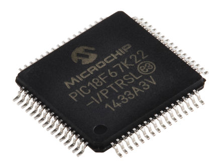 Microchip - PIC18F67K22-I/PTRSL - Microchip PIC18F ϵ 8 bit PIC MCU PIC18F67K22-I/PTRSL, 64MHz, 128 kB ROM , 1 kB4 kB RAM, TQFP-64		