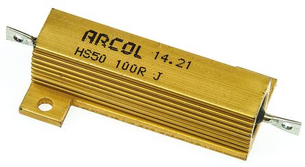 Arcol - HS50 100R J - Arcol HS50 ϵ HS50 100R J 50W 100 5%  尲װ̶ֵ, Ӷ, Ƿװ		