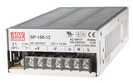 RS Pro - SP-150-12 - RS Pro 150W  ǶʽģʽԴ SMPS SP-150-12, 120  370 V dc, 85  264 V ac, 12V dc, 12.5A, 80%Ч, շװ		