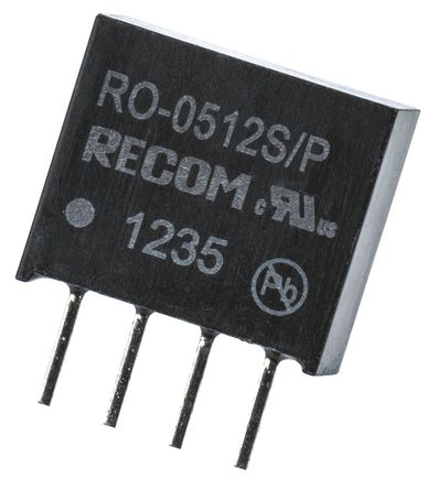 Recom - RO-0512S/P - Recom RO ϵ 1W ʽֱ-ֱת RO-0512S/P, 4.5  5.5 V ֱ, 12V dc, 83mA, 1kV dcѹ, SIPװ		