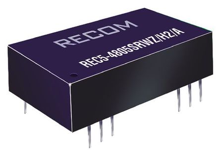 Recom - REC5-2405DRWZ/H2/A - Recom REC5 ϵ 5W ʽֱ-ֱת REC5-2405DRWZ/H2/A, 9  36 V ֱ, 5V dc, 500mA, 2kV dcѹ		