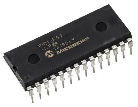 Microchip - PIC16F57-I/P - Microchip PIC16F ϵ 8 bit PIC MCU PIC16F57-I/P, 20MHz, 2048 x 124  ROM , 72 B RAM, PDIP-28		