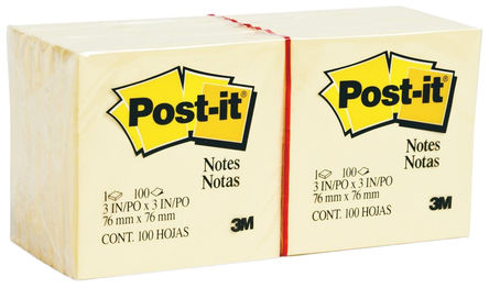 Post-It - 654 - Post-It 100/ ɫ ǩ 654, 3 x 3in		