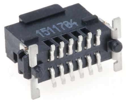 ERNI - 244854 - ERNI SMC 系列 12路 1.27mm节距 (2排) 垂直 PCB 针座 244854, 焊接端接, 1.6A, 表面安装		