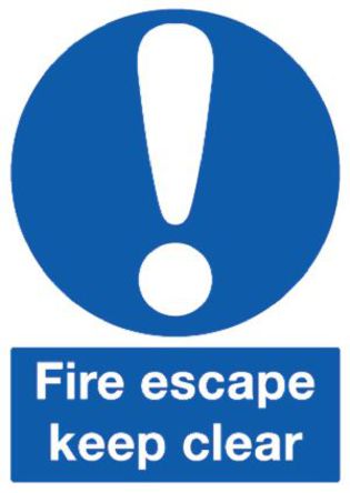 Signs & Labels - FR07151S - Signs & Labels FR07151S ϩ ɫ/ɫ Ӣ ȫ־ “Fire Escape - Keep Clear“, 148 x 210mm		