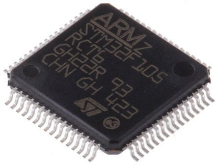 STMicroelectronics - STM32F105RCT6 - STMicroelectronics STM32F ϵ 32 bit ARM Cortex M3 MCU STM32F105RCT6, 72MHz, 256 kB ROM , 64 kB RAM, 1xUSB, LQFP-64		