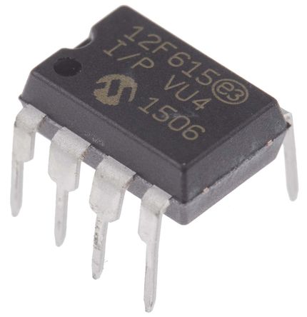 Microchip - PIC12F615-I/P - Microchip PIC12F ϵ 8 bit PIC MCU PIC12F615-I/P, 20MHz, 1024 x 14  ROM , 64 B RAM, PDIP-8		