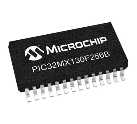 Microchip - PIC32MX130F256B-I/SS - Microchip PIC32MX ϵ 32 bit PIC MCU PIC32MX130F256B-I/SS, 40MHz, 256 kB ROM , 32 kB RAM, SSOP-28		