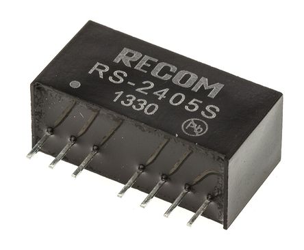 Recom - RS-2405S - Recom RS ϵ 2W ʽֱ-ֱת RS-2405S, 18  36 V ֱ, 5V dc, 400mA, 500V acѹ, 78%Ч, SIPװ		