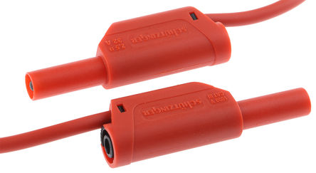 Schutzinger - VSFK 6000 / 2.5 / 50 / RT - Schutzinger VSFK 6000 / 2.5 / 50 / RT 红色 测试引线, 32A额定电流, 1kV, 插头至公, 50cm长		