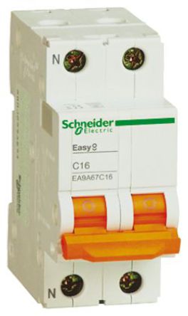 Schneider Electric - EA9A67C10 - Schneider Electric Easy 9 EA9 ϵ 1 + N 10 A MCB EA9A67C10, C բ		