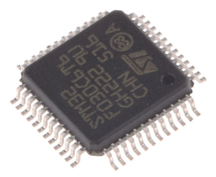 STMicroelectronics - STM32F030C6T6 - STMicroelectronics STM32F ϵ 32 bit ARM Cortex M0 MCU STM32F030C6T6, 48MHz, 32 kB ROM , 4 kB RAM, LQFP-48		