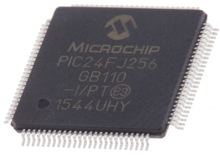 Microchip - PIC24FJ256GB110-I/PT - PIC24FJ ϵ Microchip 16 bit PIC MCU PIC24FJ256GB110-I/PT, 32MHz, 256 kB ROM , 16 kB RAM, 1xUSB, TQFP-100		