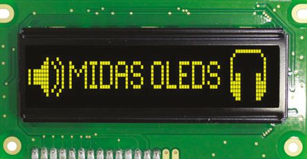 Midas - MCOB100016BV-YP - Midas ɫ OLED ʾ MCOB100016BV-YP, 100 x 16, COB, нӿ		