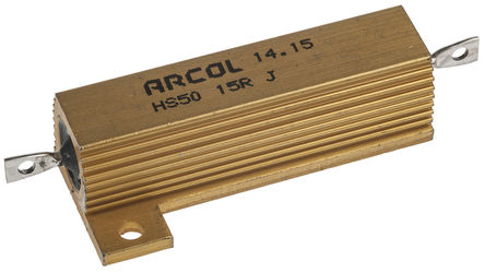 Arcol - HS50 15R J - Arcol HS50 ϵ HS50 15R J 50W 15 5%  尲װ̶ֵ, Ӷ, Ƿװ		