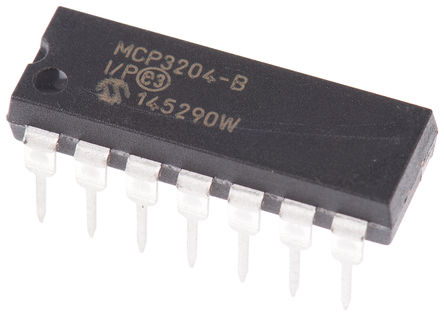 Microchip - MCP3204-BI/P - Microchip MCP3204-BI/P 12 λ ADC, , нӿ, 14 PDIPװ		