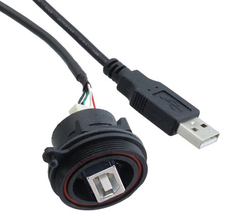 Bulgin - PX0844/B/0M50/A - Bulgin USB ϵ PX0844/A/0M50 1 ˿ ֱ  USB 2.0 USB  PX0844/B/0M50/A, 尲װ, 30 V , 1A		