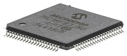 Microchip - PIC18F87J50-I/PT - Microchip PIC18F ϵ 8 bit PIC MCU PIC18F87J50-I/PT, 48MHz, 128 kB ROM , 3904 B RAM, 1xUSB, TQFP-80		