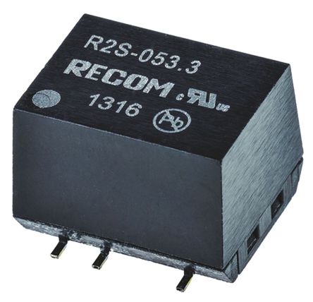 Recom - R2S-053.3 - Recom R2S ϵ 2W ʽֱ-ֱת R2S-053.3, 4.5  5.5 V ֱ, 3.3V dc, 606mA, 3kV dcѹ, 70  75%Ч		