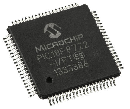 Microchip - PIC18F8722-I/PT - Microchip PIC18F ϵ 8 bit PIC MCU PIC18F8722-I/PT, 40MHz, 128 KB1024 B ROM , 3936 B RAM, TQFP-80		