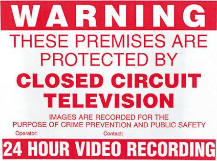 Sure24 - CES - Sure24 ɫ PVC CCTV ־, Ӣ, Warning Closed Circuit Television, 400 mm x 600mm		