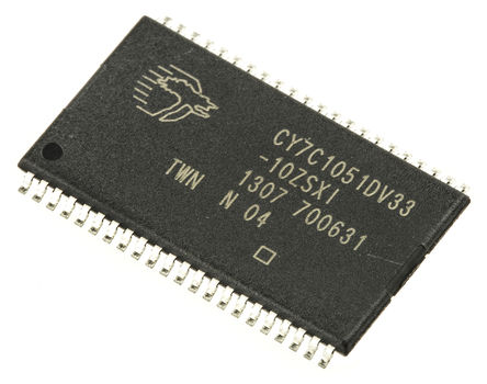 Cypress Semiconductor - CY7C1051DV33-10ZSXI - Cypress Semiconductor CY7C1051DV33-10ZSXI, 8Mbit SRAM ڴ, 512K x 16 λ, -0.5  4.6 V, 44 TSOPװ		