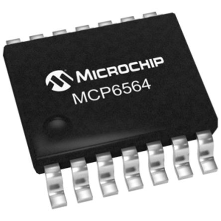 Microchip - MCP6564-E/ST - Microchip MCP6564-E/ST 4ͨ Ƚ, ʽ, 0.02s, 1.8  5.5 V, 14 TSSOPװ		