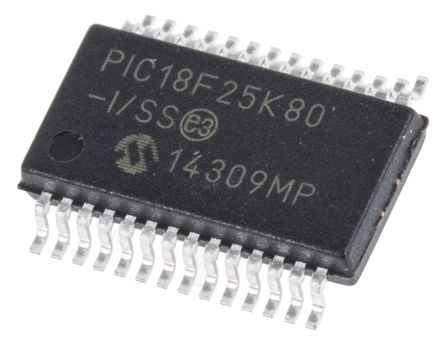 Microchip - PIC18F25K80-I/SS - Microchip PIC18F ϵ 8 bit PIC MCU PIC18F25K80-I/SS, 64MHz, 32 kB ROM , 1024 B3648 B RAM, SSOP-28		
