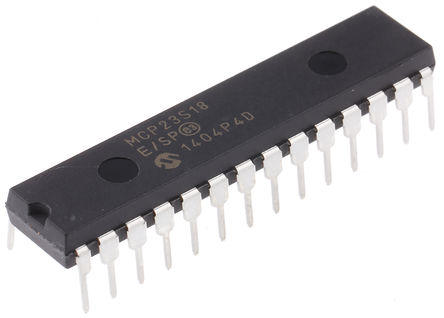 Microchip - MCP23S18-E/SP - Microchip MCP23S18-E/SP I/Oչ, 28 SPDIPװ		