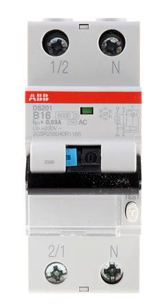 ABB - 2CSR255040R1165 - ABB DS201 ϵ, 1+N 16 A RCBO 2CSR255040R1165, DIN 찲װ, 30mAբ		