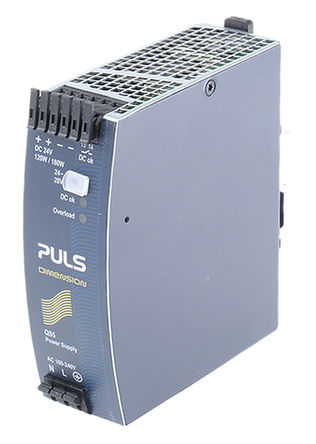 PULS - QS5.241-A1 - PULS Q ϵ 120W ģʽ DIN 尲װԴ 1 Phase, Din Rail PSU, 24V, 5A, 90.5 %, 91.6 %, 92.7 %Ч, 240V ac, 5A, 28V dc		
