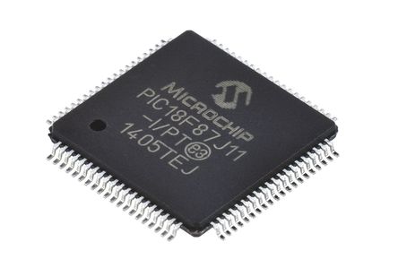 Microchip - PIC18F87J11-I/PT - Microchip PIC18F ϵ 8 bit PIC MCU PIC18F87J11-I/PT, 48MHz, 128 kB ROM , 3904 B RAM, TQFP-80		