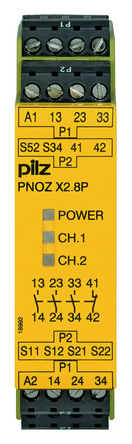 Pilz - PNOZ X2.8P 24VACDC - Pilz PNOZ X ˫ͨ ȫ̵ PNOZ X2.8P 24VACDC, 24 V /ֱԴ, 3 ȫ, 1 		