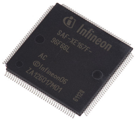 Infineon - SAF-XE167F-96F66L AC - Infineon XE166 ϵ 16 bit/32 bit C166S V2 MCU SAF-XE167F-96F66L AC, 66MHz, 768 kB ROM , 82 kB RAM, LQFP-144		