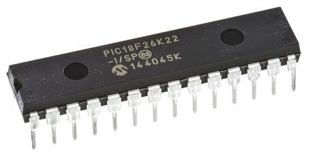 Microchip - PIC18F26K22-I/SP - PIC18F ϵ Microchip 8 bit PIC MCU PIC18F26K22-I/SP, 64MHz, 64 kB ROM , 1024 B3896 B RAM, SPDIP-28		