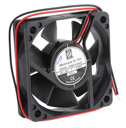 RS Pro - OD6015-24LB - RS Pro OD6015 系列 1.2W 24 V 直流 轴流风扇 OD6015-24LB, 20.4m3/h, 3500rpm, 60 x 60 x 15mm		