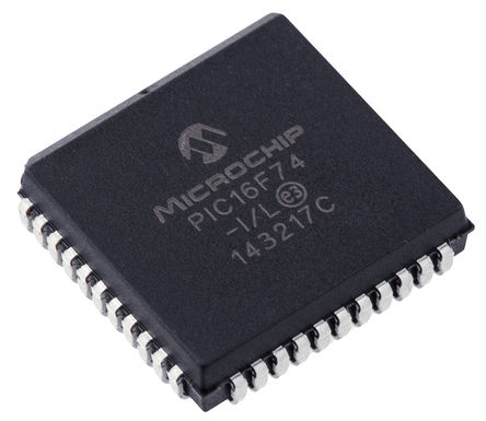 Microchip - PIC16F74-I/L - Microchip PIC16F ϵ 8 bit PIC MCU PIC16F74-I/L, 20MHz, 4K x 14  ROM , 192 B RAM, PLCC-44		