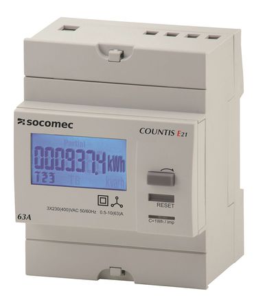 Socomec - 4850 3036 - Socomec Countis E21 ϵ 4850 3036 3  7λ  LCD ֹʱ, 1 ,B , 		