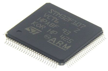 STMicroelectronics - STM32F107VCT6 - STM32F ϵ STMicroelectronics 32 bit ARM Cortex M3 MCU STM32F107VCT6, 72MHz, 256 kB ROM , 64 kB RAM, 1xUSB, LQFP-100		