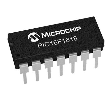 Microchip - PIC16F1618-I/P - Microchip PIC16F ϵ 8 bit PIC MCU PIC16F1618-I/P, 32MHz, 7 kB ROM , 512 B RAM, PDIP-20		