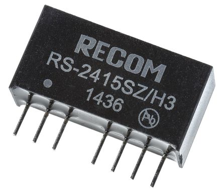 Recom - RS-2415SZ/H3 - Recom RS ϵ 2W ʽֱ-ֱת RS-2415SZ/H3, 9  36 V ֱ, 15V dc, 134mA, 3kV dcѹ, SIPװ		