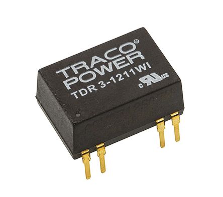 TRACOPOWER - TDR 3-1211WI - TRACOPOWER TDR 3WI ϵ 3W ʽֱ-ֱת TDR 3-1211WI, 4.5  18 V ֱ, 5V dc, 600mA, 1.5kV dcѹ, 81%Ч, DIPװ		