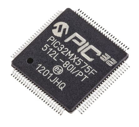 Microchip - PIC32MX575F512L-80I/PT - PIC32MX ϵ Microchip 32 bit PIC MCU PIC32MX575F512L-80I/PT, 80MHz, 12 kB512 kB ROM , 64 kB RAM, 1xUSB, TQFP-100		