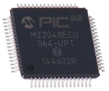 Microchip - PIC32MZ2048ECG064-I/PT - Microchip PIC32MZ ϵ 32 bit PIC MCU PIC32MZ2048ECG064-I/PT, 200MHz, 2048 kB ROM , 512 kB RAM, 1xUSB, TQFP-64		